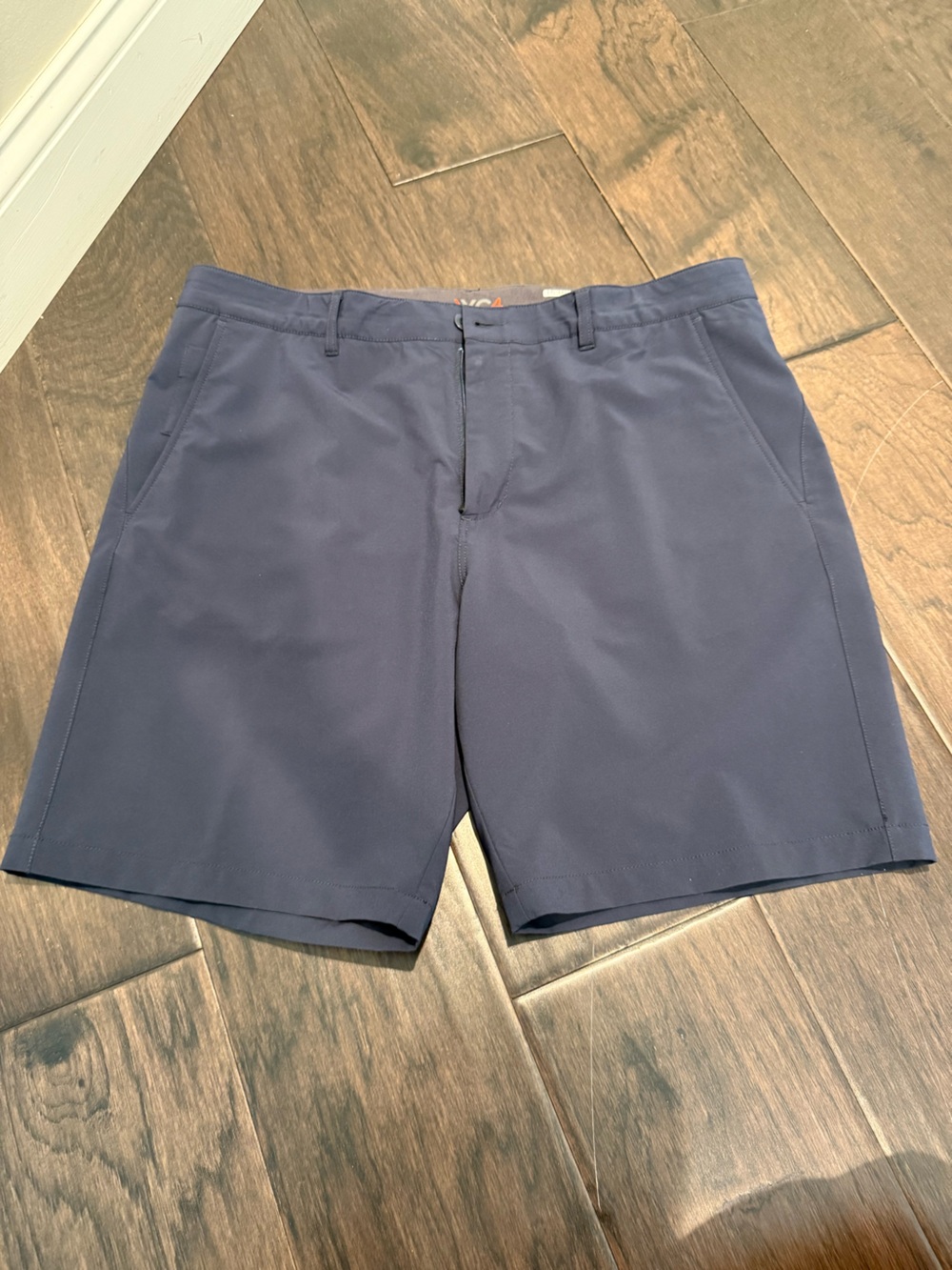 Johnston & Murphy Navy Flat-Front Performance Shorts